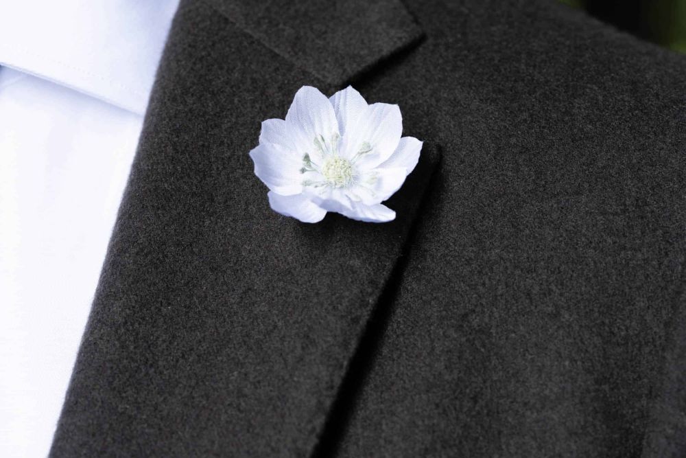 White and Green Lotus Flower Boutonniere Buttonhole Flower Fort Belvedere