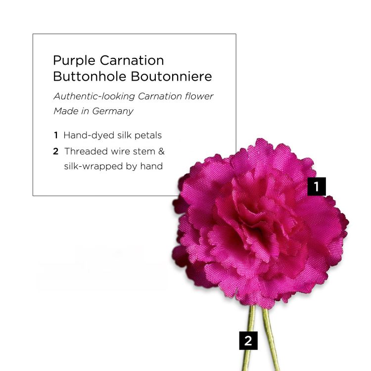 Purple Carnation Silk Boutonniere Buttonhole Flower Fort Belvedere
