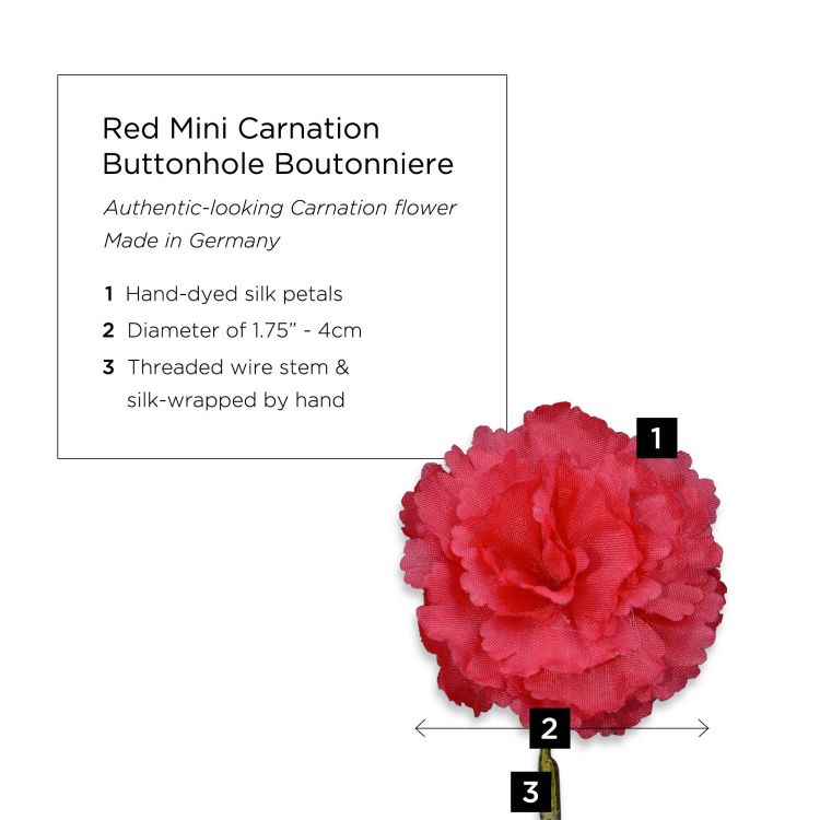 Red Mini Carnation Silk Boutonniere Buttonhole Flower Fort Belvedere