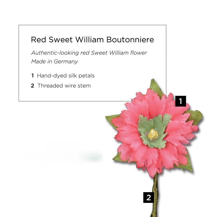 Red Sweet William Silk Boutonniere Buttonhole Flower Fort Belvedere