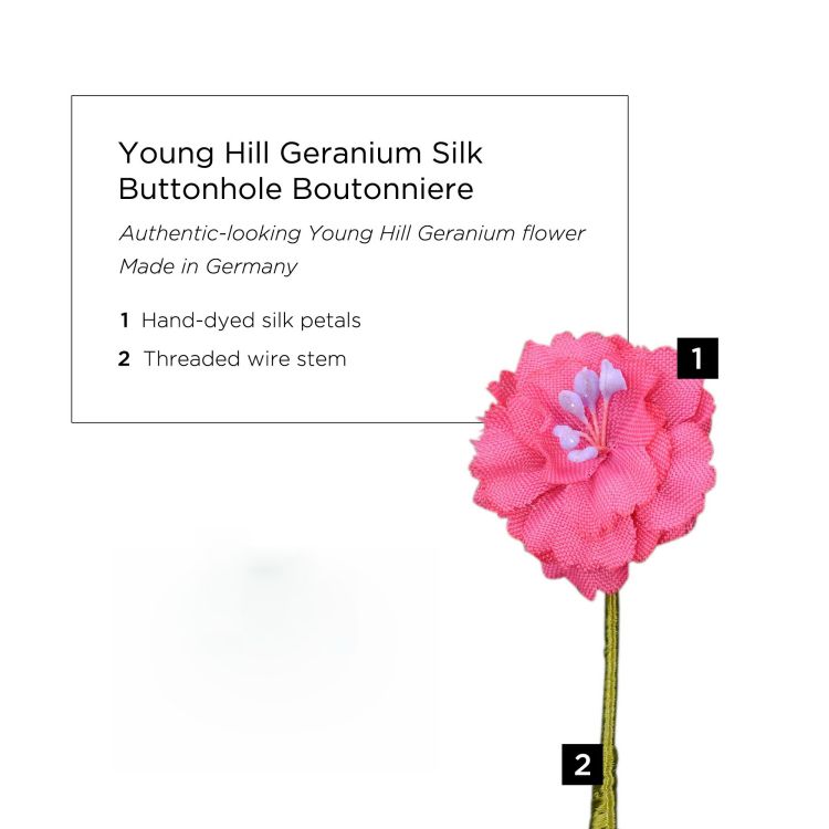 Young Hill Geranium Silk Boutonniere Buttonhole Flower Fort Belvedere