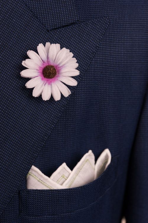 White and Pink Marguerite Boutonniere Buttonhole Flower Fort Belvedere
