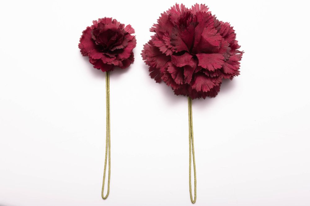 Mini and Life Size Burgundy Mini Carnation Silk Boutonniere Buttonhole Flower Fort Belvedere