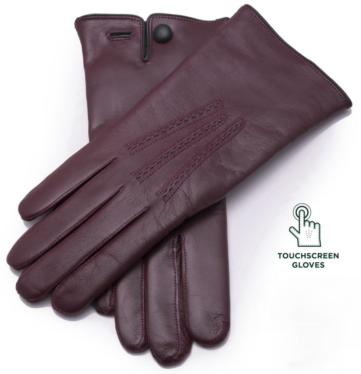 Burgundy Touchscreen Gloves Lamb Nappa Fort Belvedere