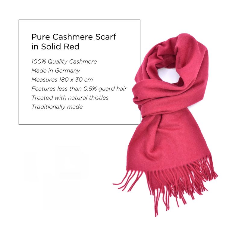 Pure Cashmere Scarf in Solid Red - Fort Belvedere