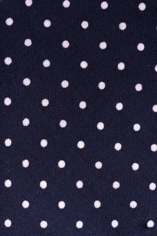 Handmade selt tipped Wool Challis Tie in Navy with White Polka Dots 9cm width - Fort Belvedere