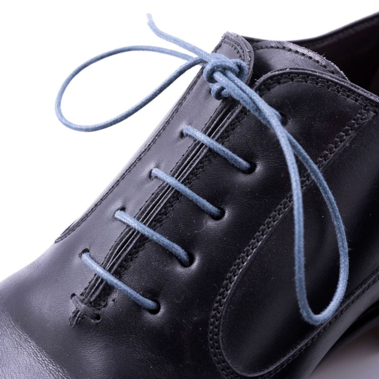 Blue Grey Shoelaces Round Luxury Waxed Cotton Dress Shoe Laces by Fort Belvedere