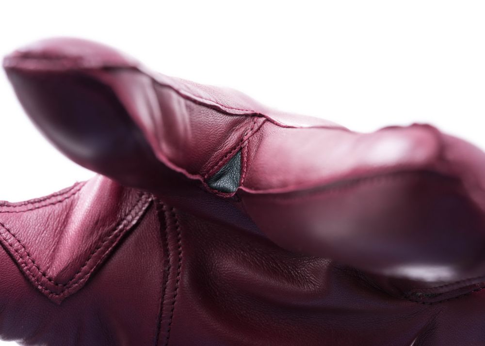 Close up of Burgundy Men's Dress Gloves Quirks