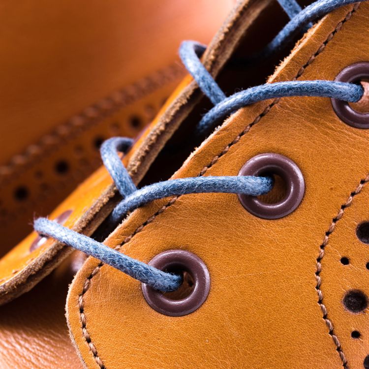 Details Blue Grey Boot Laces Round Waxed Cotton by Fort Belvedere