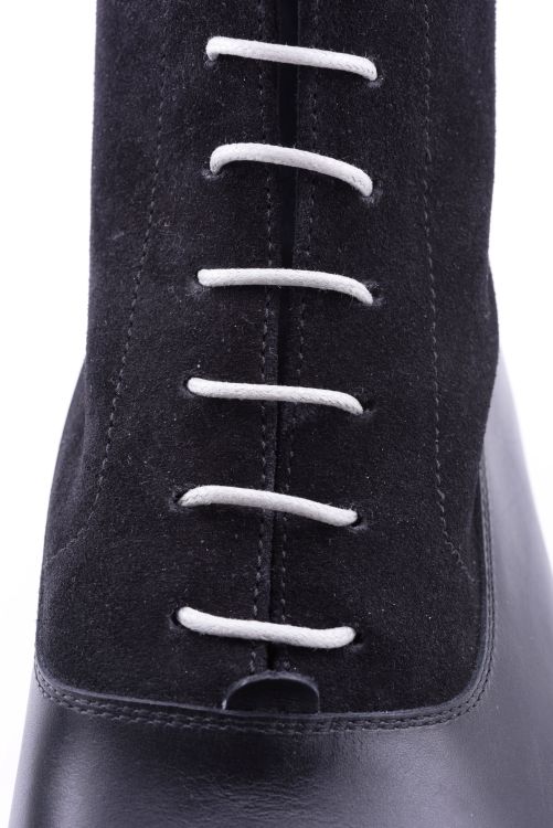 Front View Light Grey Boot Laces Round Waxed Cotton - by Fort Belvedere
