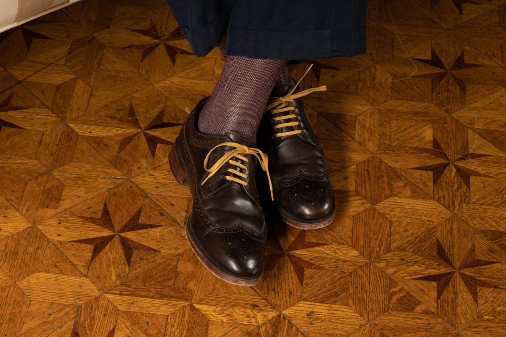 Cognac Shoelaces Flat Waxed Cotton - Luxury Dress Shoe Laces by Fort Belvedere