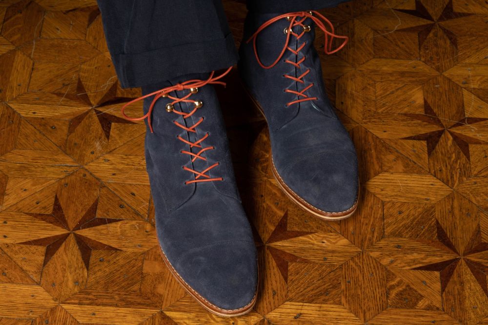 Copper Orange Boot Laces Round Waxed Cotton - by Fort Belvedere