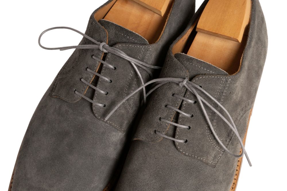 Dark Grey Shoelaces Round - Waxed Cotton Dress Shoe Laces Luxury by Fort Belvedere