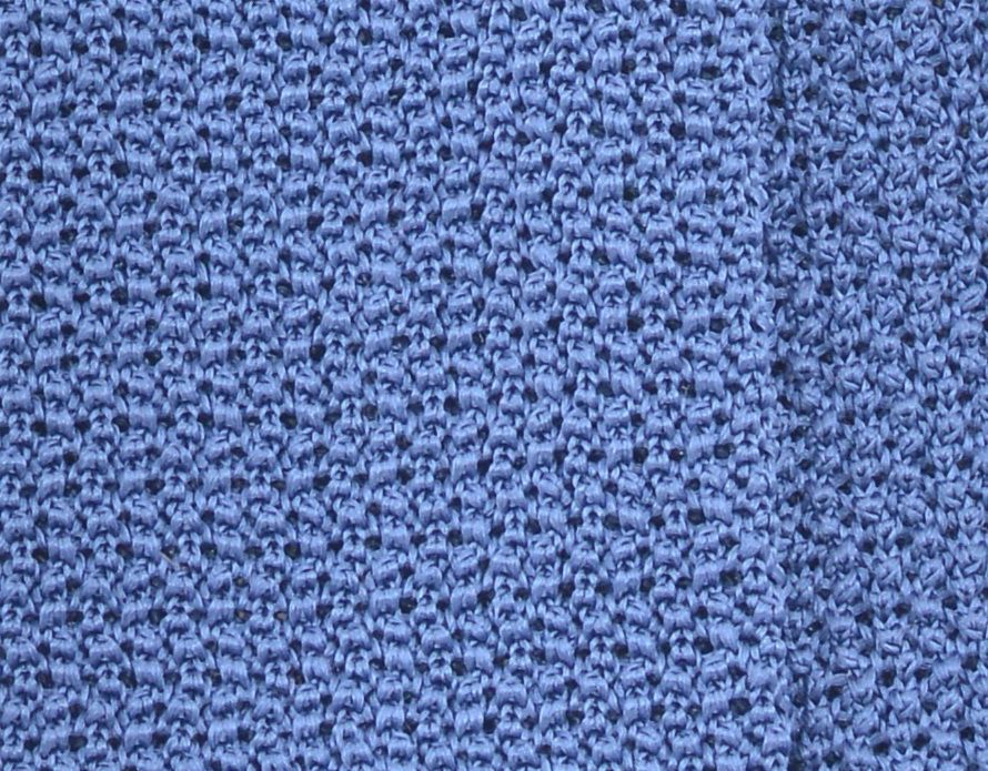 Fabric details of Knit Tie in Solid Steel Blue-Gray Silk - Fort Belvedere