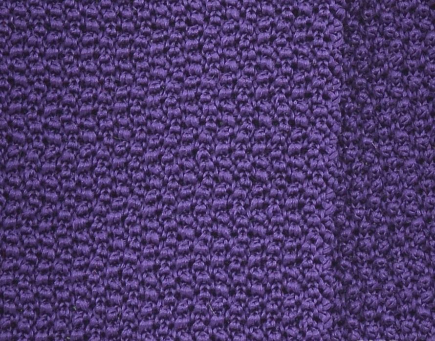 Fabric details of Knit Tie in Solid Imperial Purple Silk - Fort Belvedere