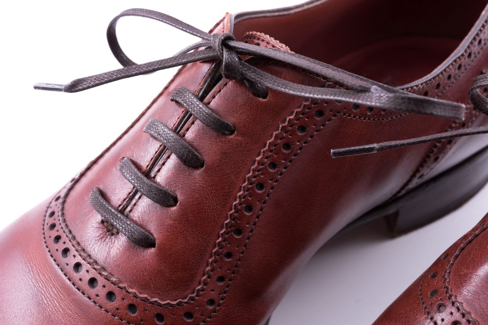 Dark Brown Shoelaces Flat Waxed Cotton - Luxury Dress Shoe Laces by Fort Belvedere