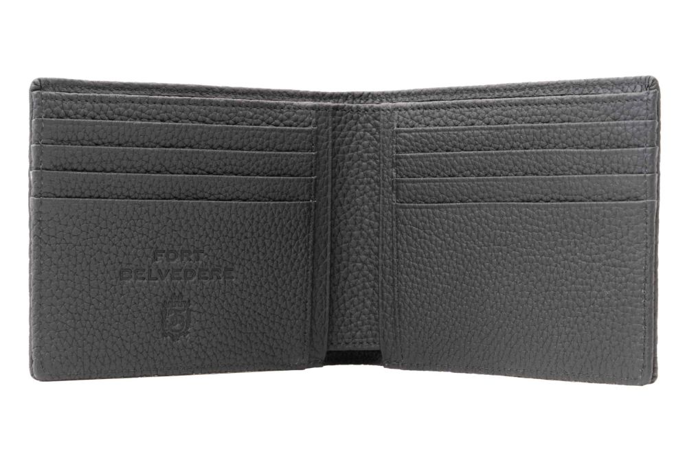 Eight Card Carrier Bifold Wallet in Black Togo Leather