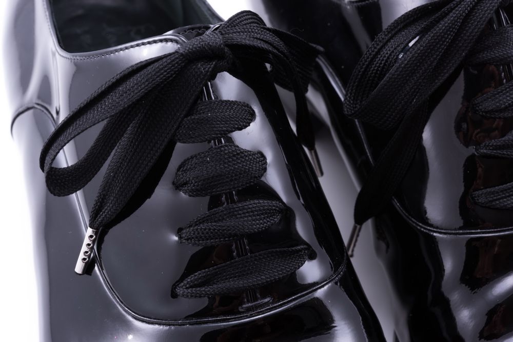 Detail Barathea Evening Shoelaces in Black Barathea for Black Tie White Tie by Fort Belvedere