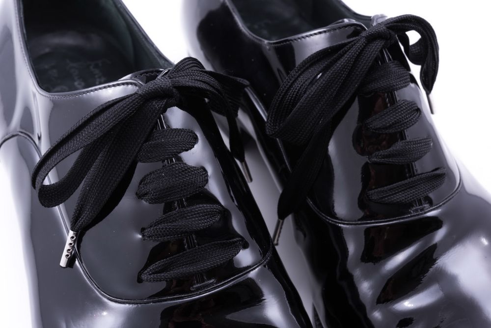 Evening Shoelaces in Black Barathea with silver tips for Black Tie White Tie by Fort Belvedere
