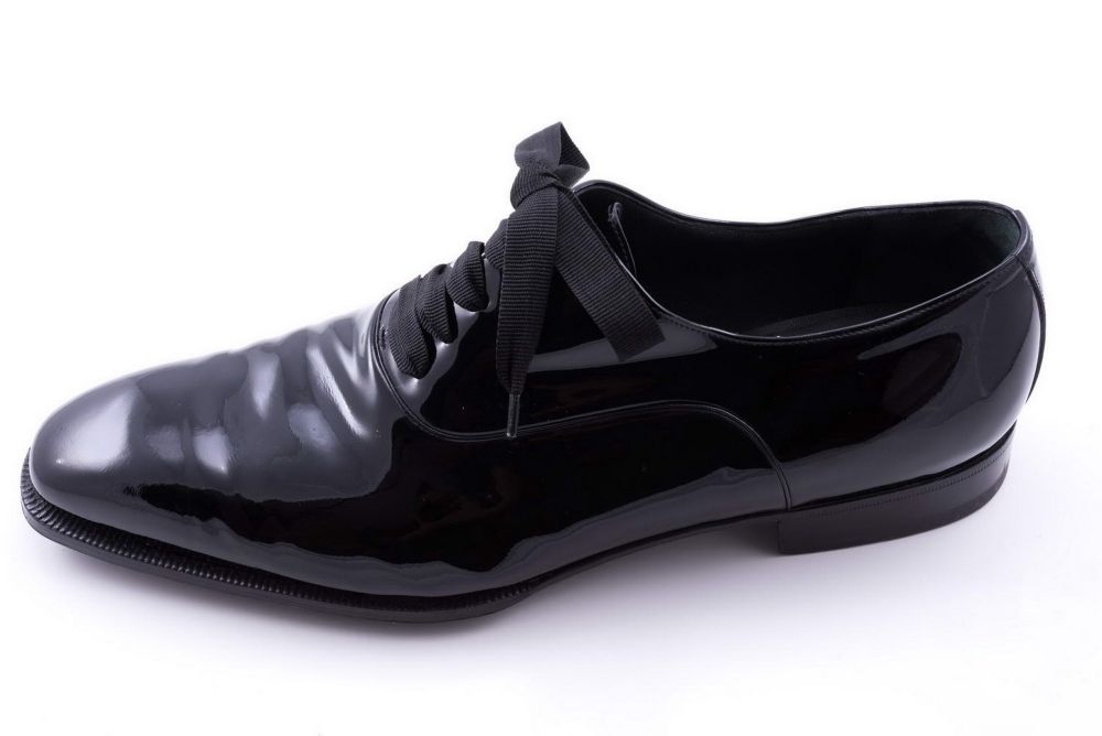 Evening Shoelaces in Black Grosgrain Faille for Black Tie White Tie by Fort Belvedere Side View