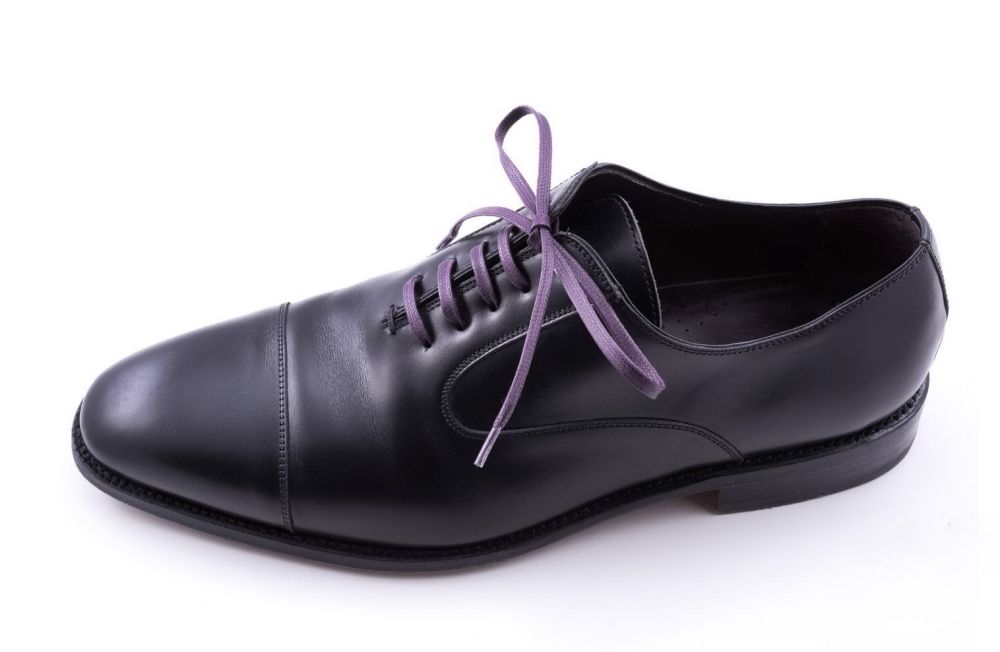 80 cm Purple Flat Waxed Cotton - Luxury Dress Shoe Laces by Fort Belvedere