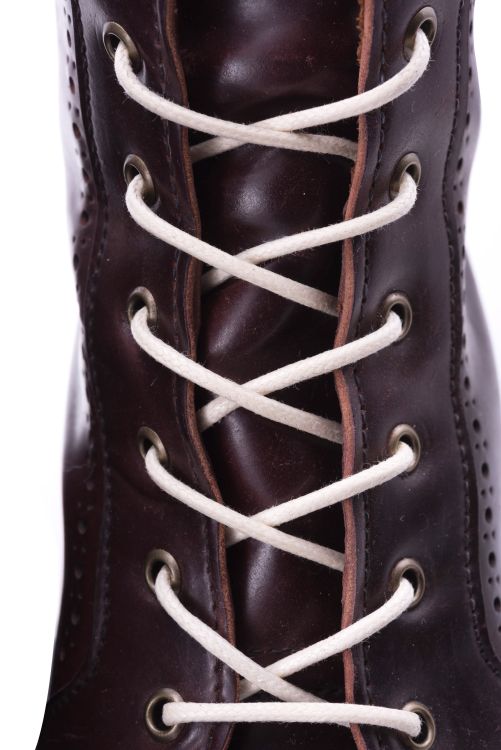 Front view Off White Boot Laces Round Waxed Cotton 120 cm made in Italy - by Fort Belvedere