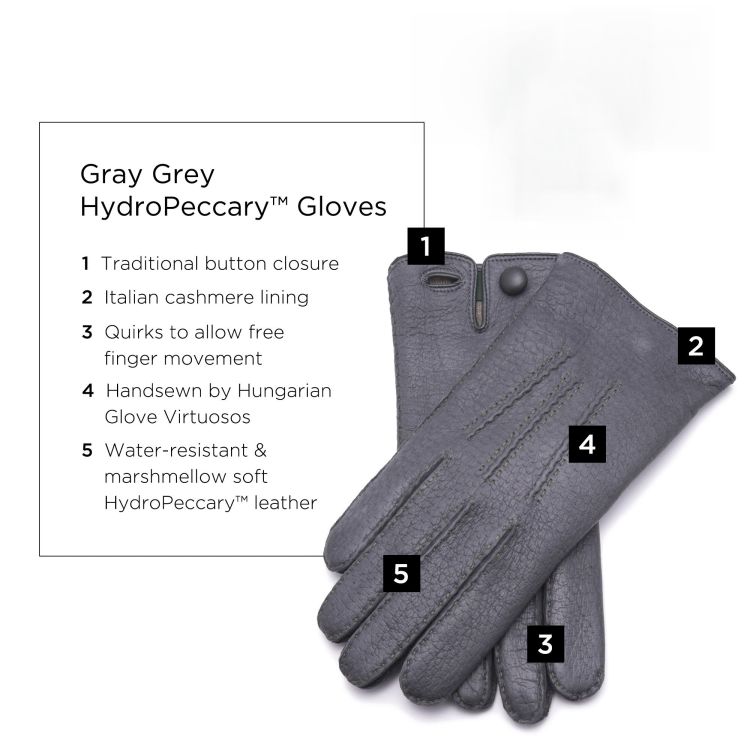 Grey Gray Peccary Gloves Hydropeccary Fort Belvedere