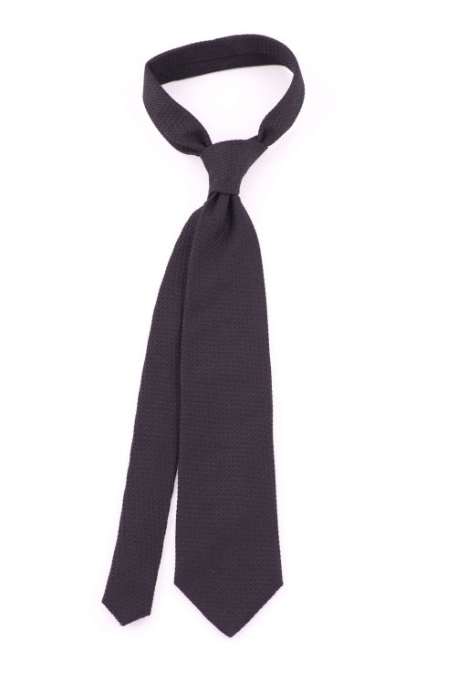 Grenadine Silk Tie in Black - Handmade in 3 different sizes by Fort Belvedere