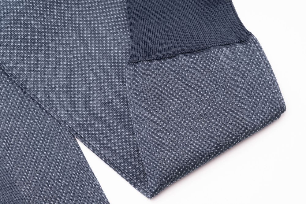 Grey Blue & Prussian Blue Two Tone Solid Oxford Socks Fil d'Ecosse Cotton - Fort Belvedere