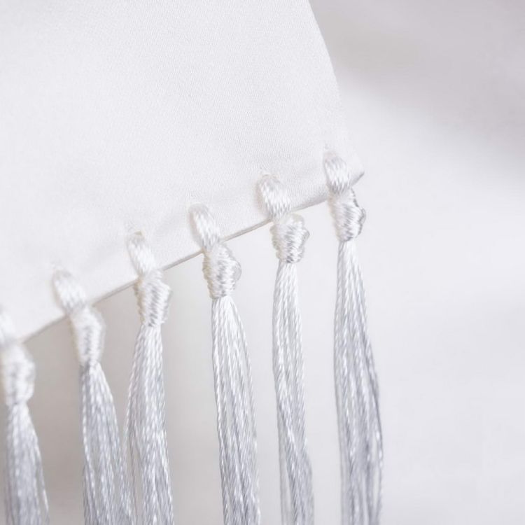 Hand knotted Fringes on Evening Scarf by Fort Belvedere