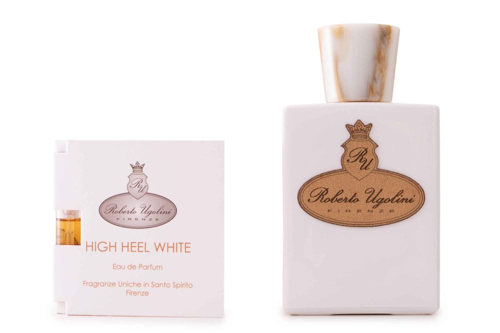 Roberto Ugolini High Heel White Flacon with sampler packaging