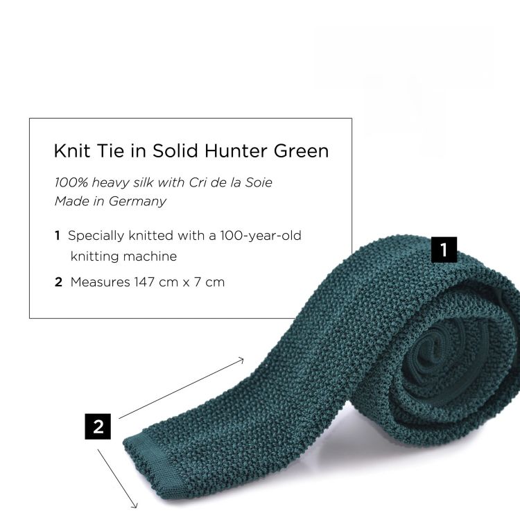 Knit Tie in Solid Hunter Green Silk - Fort Belvedere 