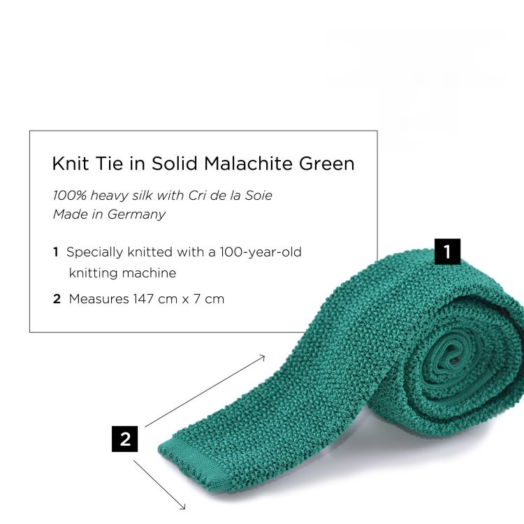 Knit Tie in Solid Malachite Green Silk - Fort Belvedere