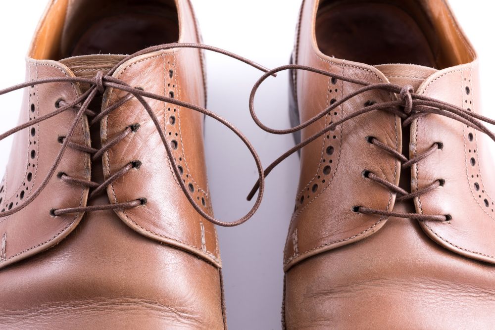 Front view Mid Brown Shoelaces Round - Waxed Cotton Dress Shoe Laces Luxury by Fort Belvedere