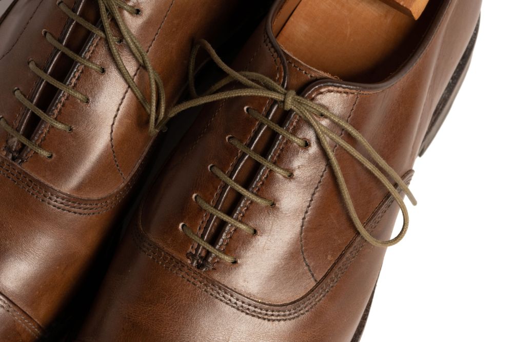 Military Green Shoelaces Round - Waxed Cotton Dress Shoe Laces Luxury by Fort Belvedere