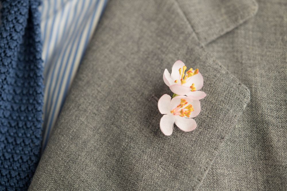 Pink White Cherry Blossom Boutonniere Lapel Flower Fort Belvedere