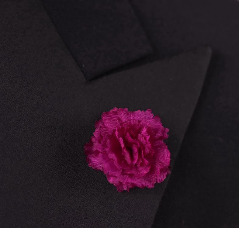 Purple Mini Carnation Boutonniere by Fort Belvedere Detail