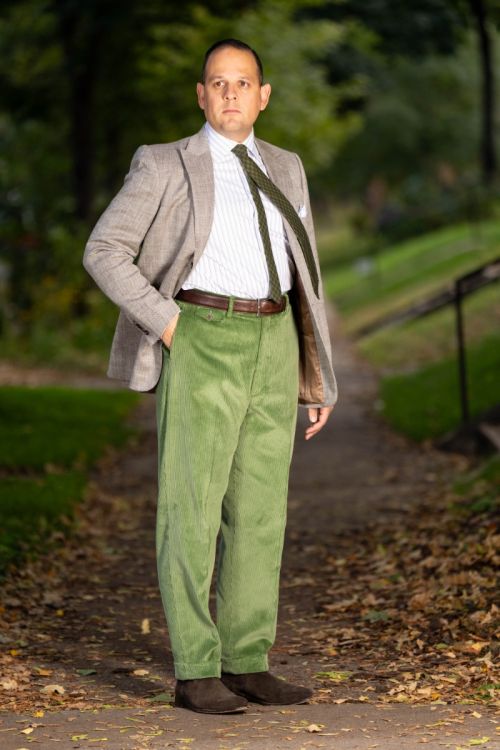 Raphael sporting the sage corduroy trousers-_R5_9392