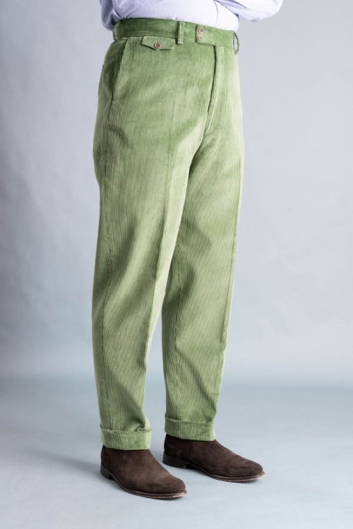 Right side angle front view of the Sage corduroy trousers-_R5_8773