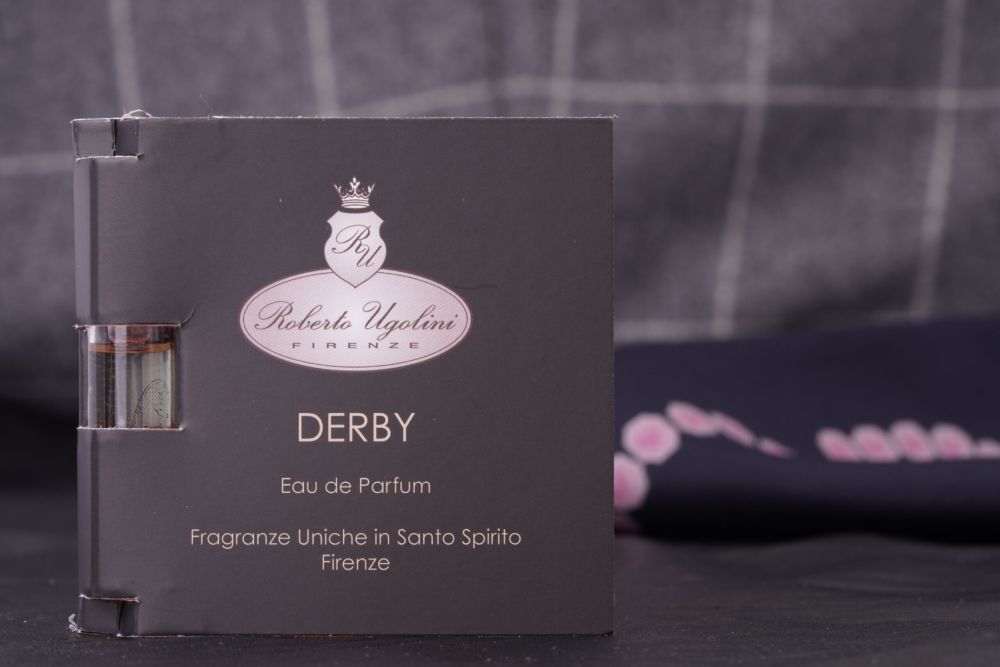 Roberto Ugolini Derby Fragrance sample packaging