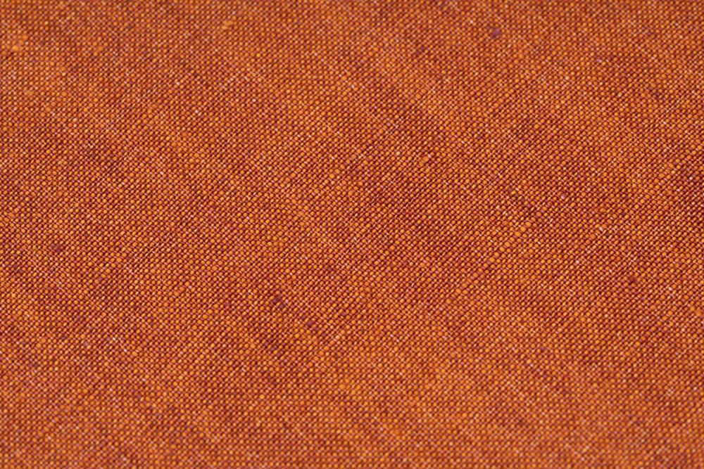 Rust Orange Linen Pocket Square with Dark Blue Handrolled Cross X Stitch - Fort Belvedere