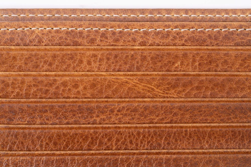 Saddle Brown Bifold Wallet in Dumont Leather card slots