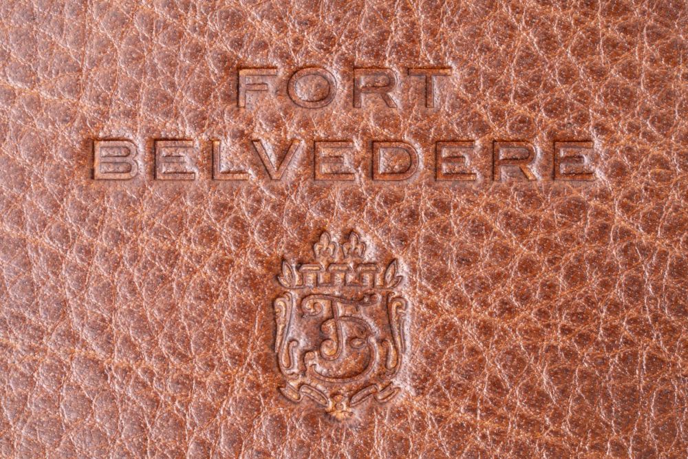 Saddle Brown Bifold Wallet in Full-Grain Dumont Leather FB embossed