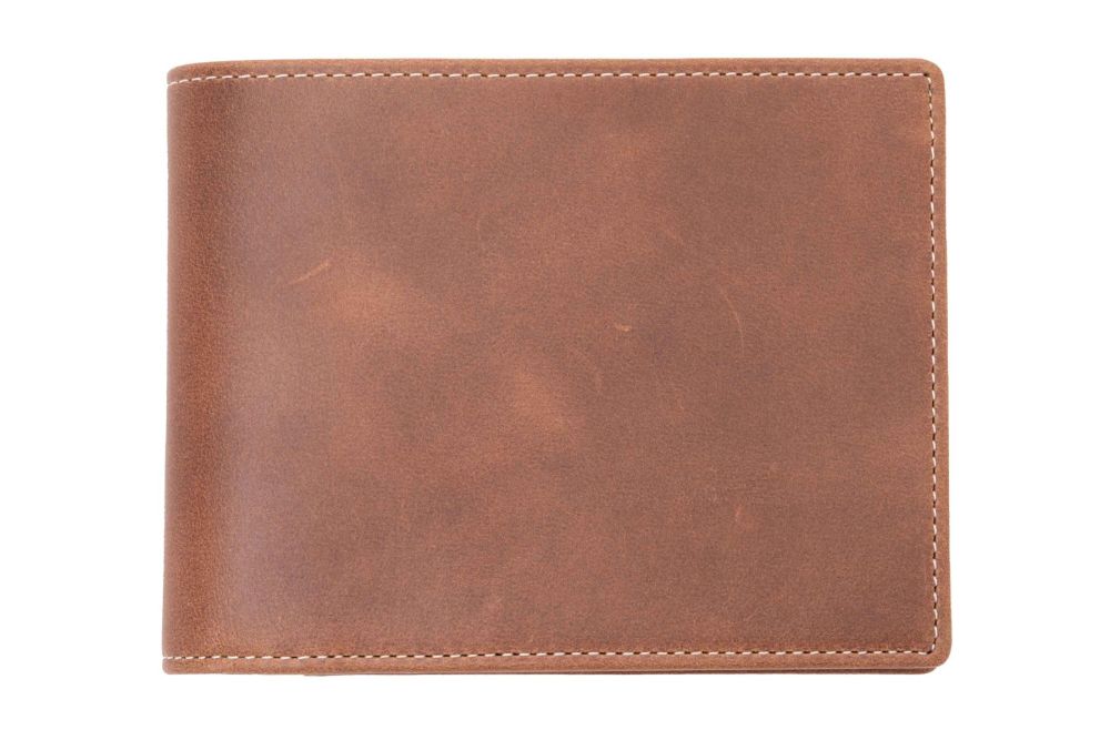 Saddle Brown Bifold Wallet in Full-Grain Montecristo Leather 