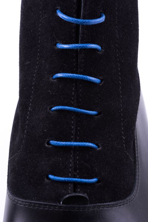 Front View of Royal Blue Boot Laces Round Waxed Cotton - by Fort Belvedere