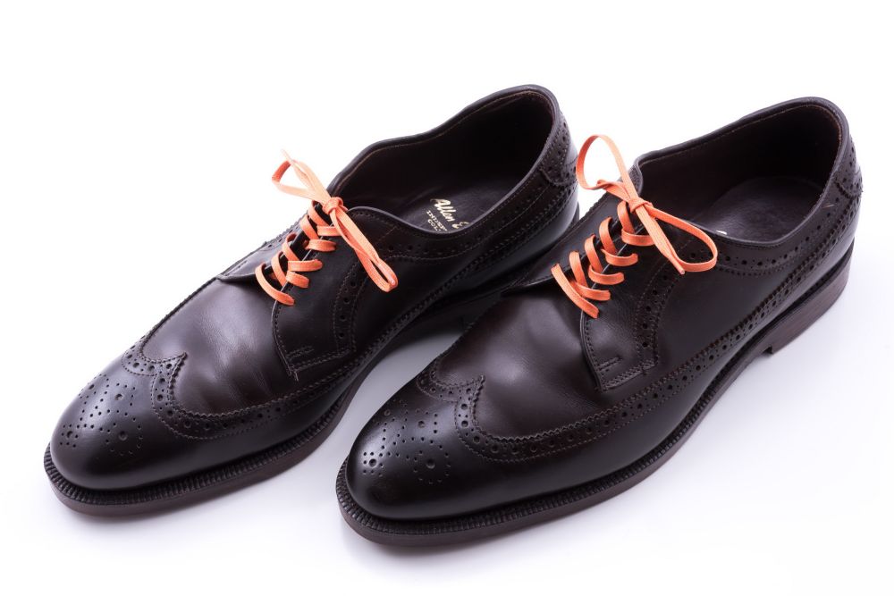 Orange Shoelaces Flat Waxed Cotton - Luxury Dress Shoe Laces by Fort Belvedere