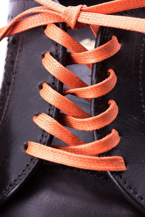 Details Orange Shoelaces Flat Waxed Cotton - Luxury Dress Shoe Laces by Fort Belvedere