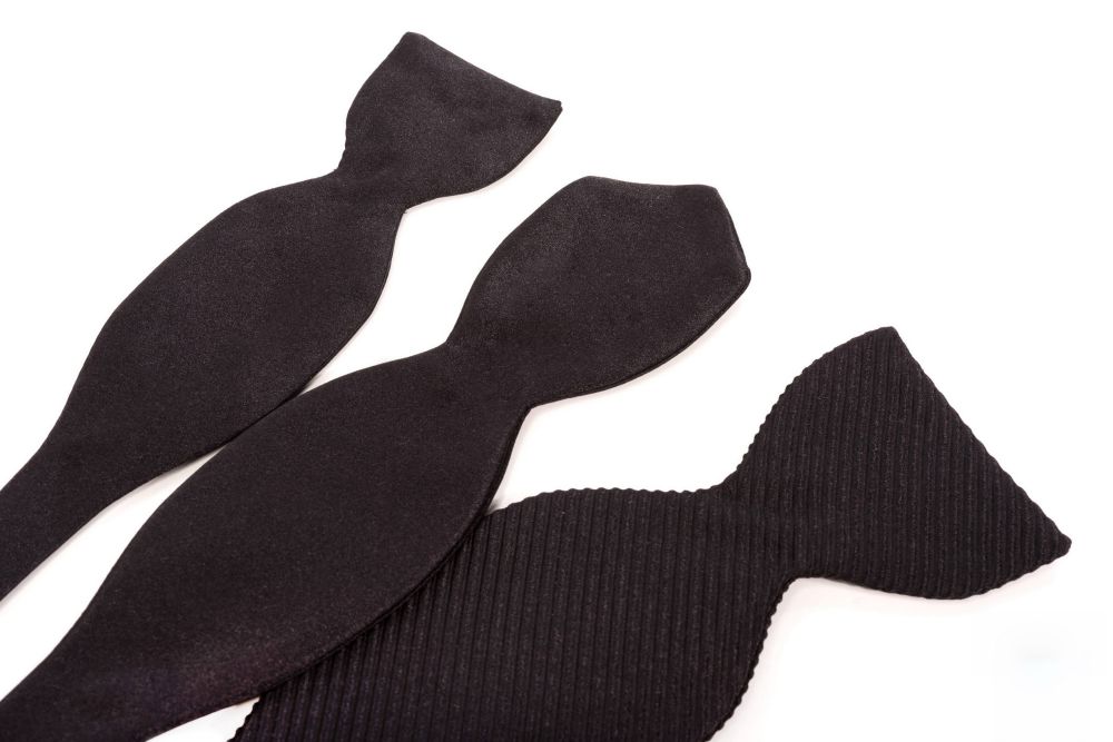 Assorted black silk bowties - handmade in Italy by Fort Belvedere