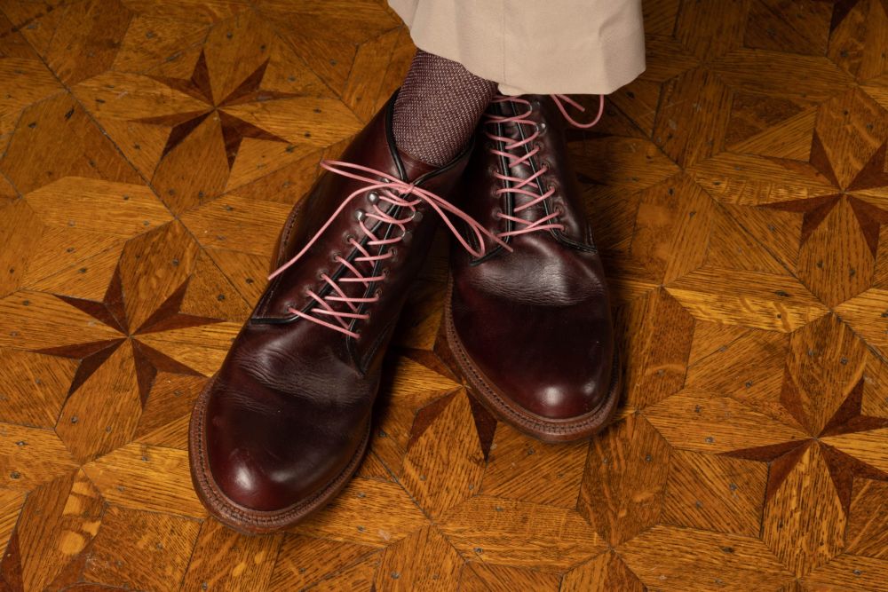 Vintage Pink Boot Laces Round Waxed Cotton - by Fort Belvedere