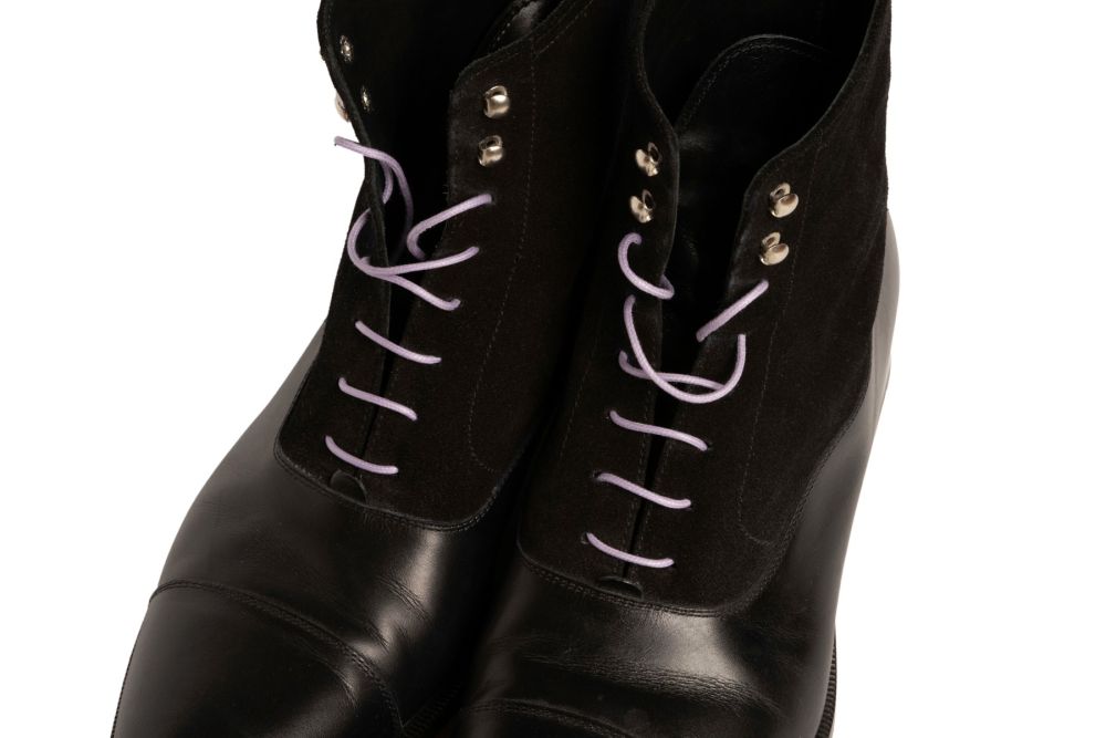 Violet Boot Laces Round Waxed Cotton - by Fort Belvedere